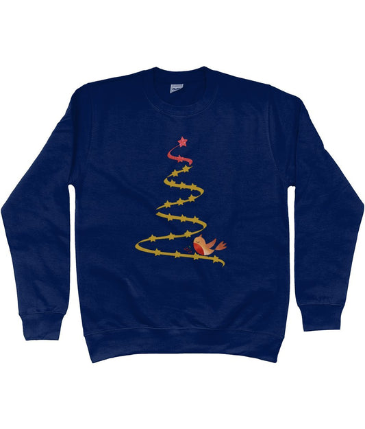 Christmas Tree and Robin Sweatshirt - Designed by Naomi - Designed by Naomi