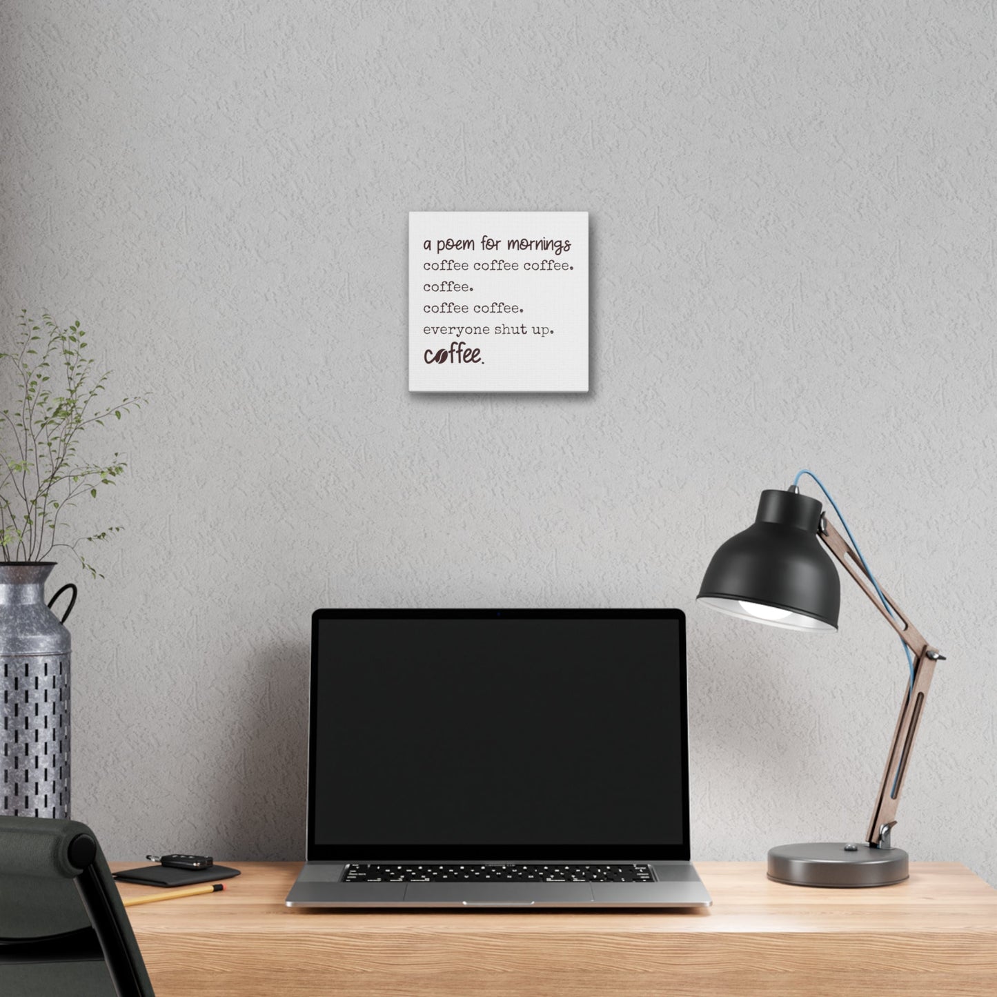 Coffee Haiku - Polyester Canvas - Designed by Naomi - Printify