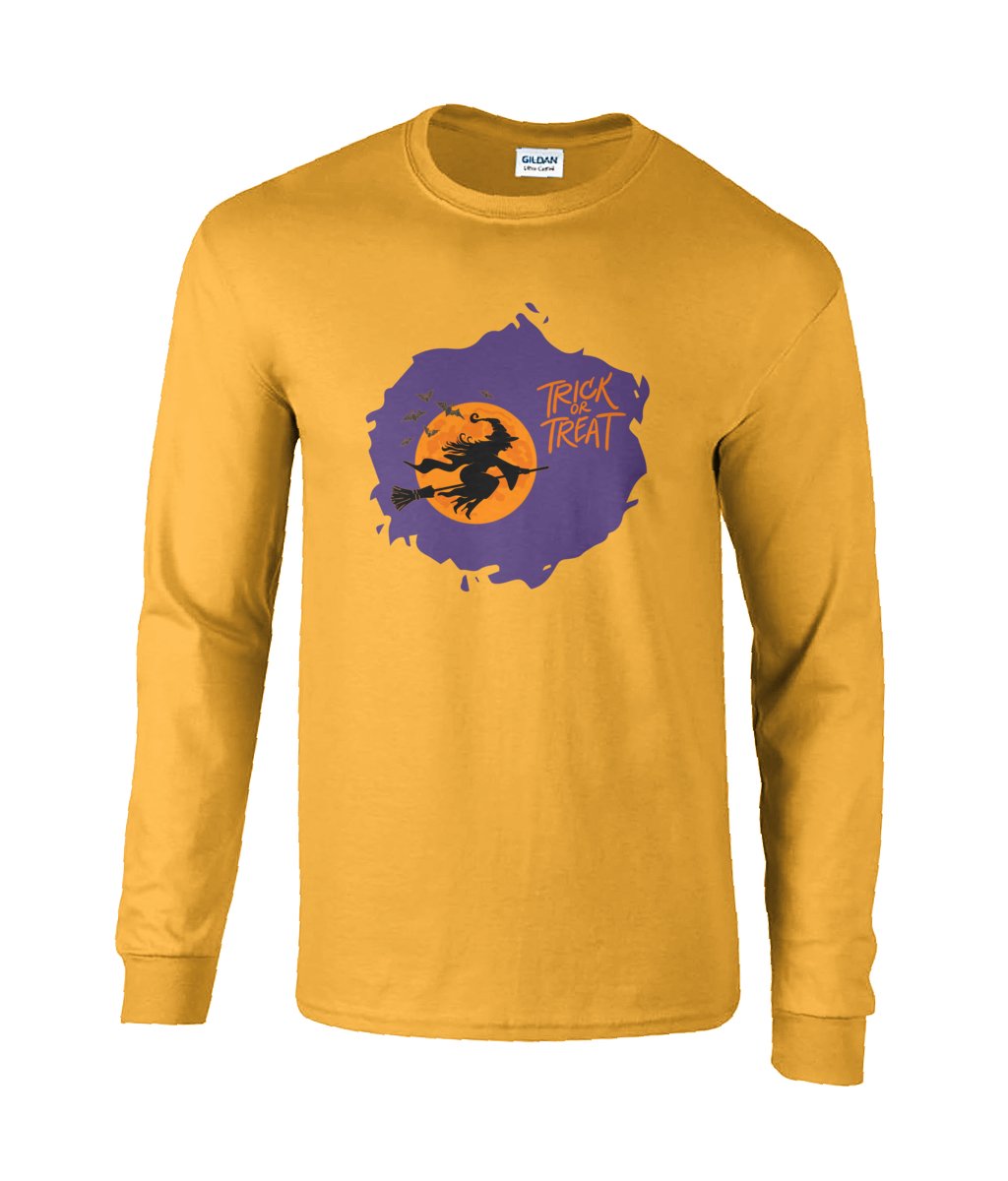 Halloween Trick or Treat Ultra Cotton® Long Sleeve T-Shirt - Designed by Naomi - Designed by Naomi