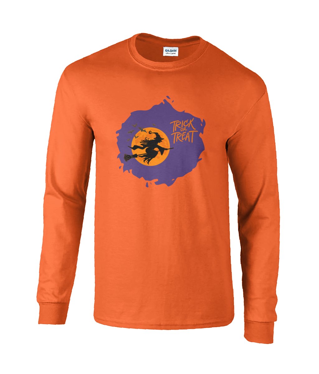 Halloween Trick or Treat Ultra Cotton® Long Sleeve T-Shirt - Designed by Naomi - Designed by Naomi