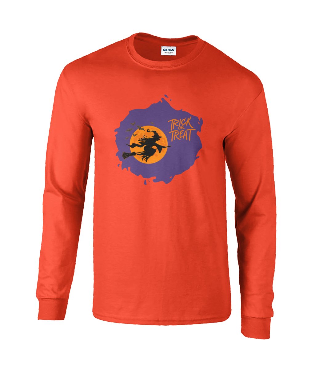 Halloween Trick or Treat Ultra Cotton® Long Sleeve T-Shirt - Designed by Naomi - Designed by Naomi