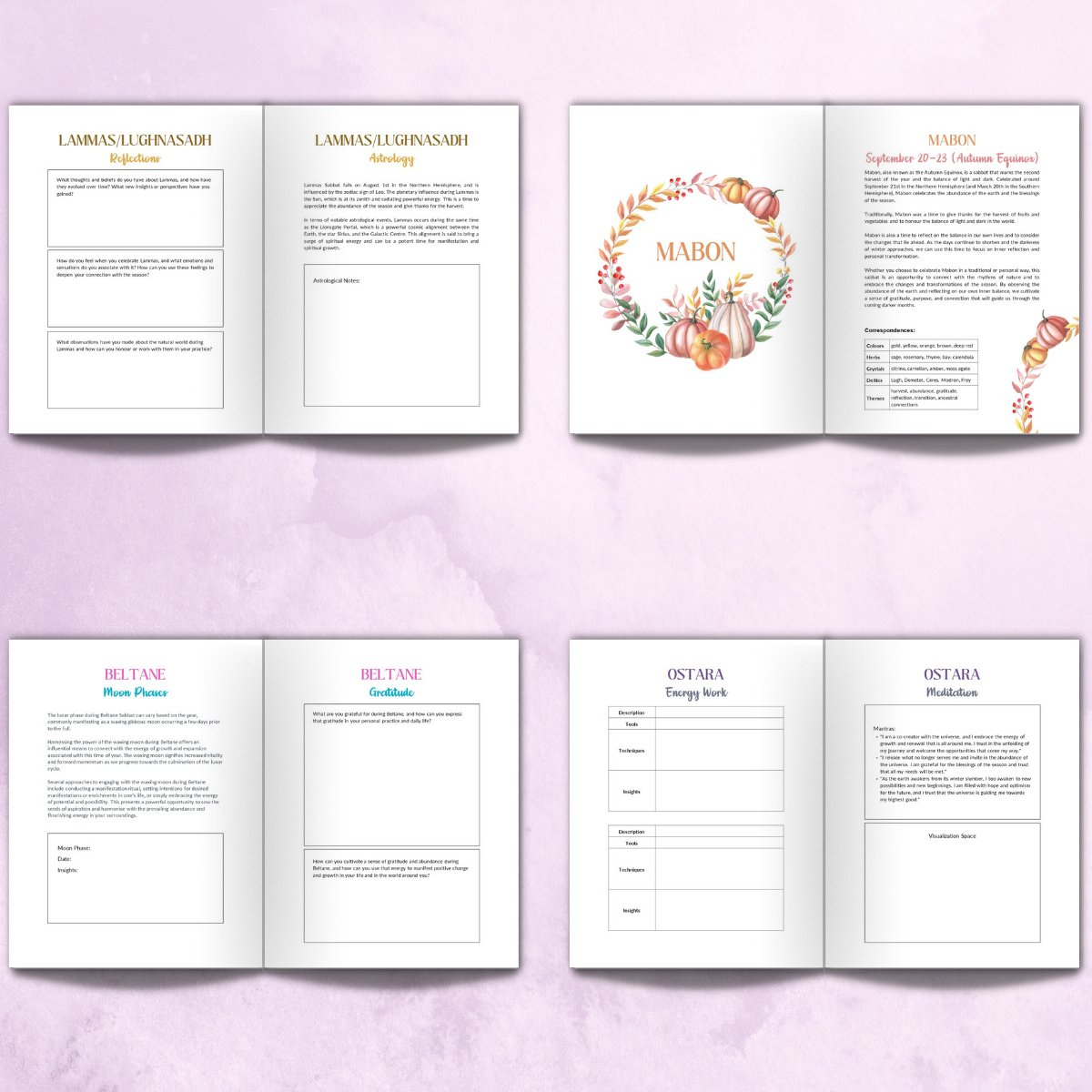 Wheel of the Year Planner 2025 - A5 Spiral Bound - Designed by Naomi - Designed by Naomi