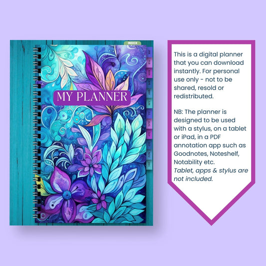 2024 Digital Planner | Fully Dated and Hyperlinked | Landscape Format | Google Calendar Linked - Designed by Naomi - Designed by Naomi