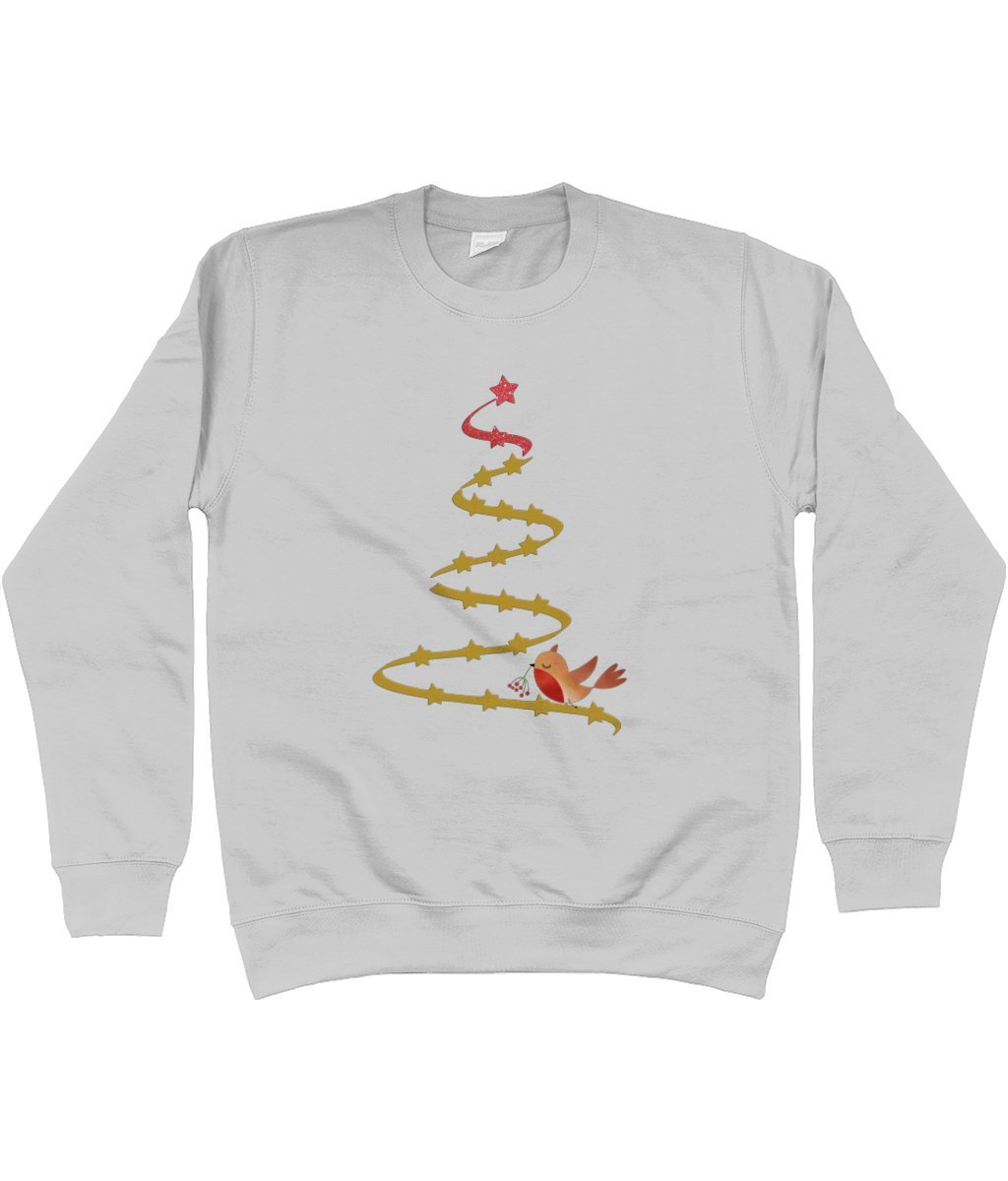 Christmas Tree and Robin Sweatshirt - Designed by Naomi - Designed by Naomi