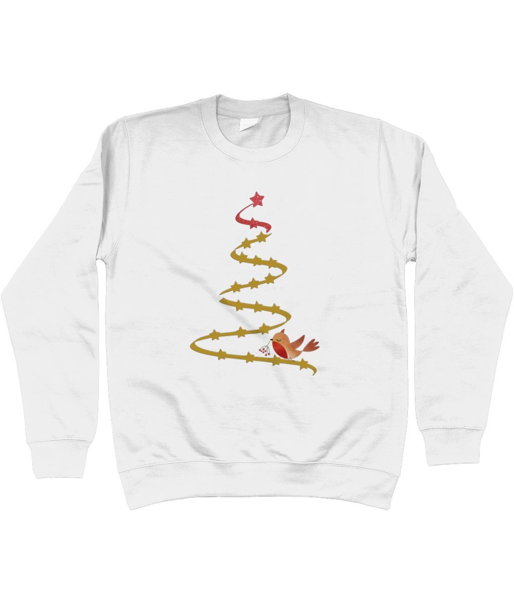 Christmas Tree and Robin Sweatshirt - Designed by Naomi - Designed by Naomi