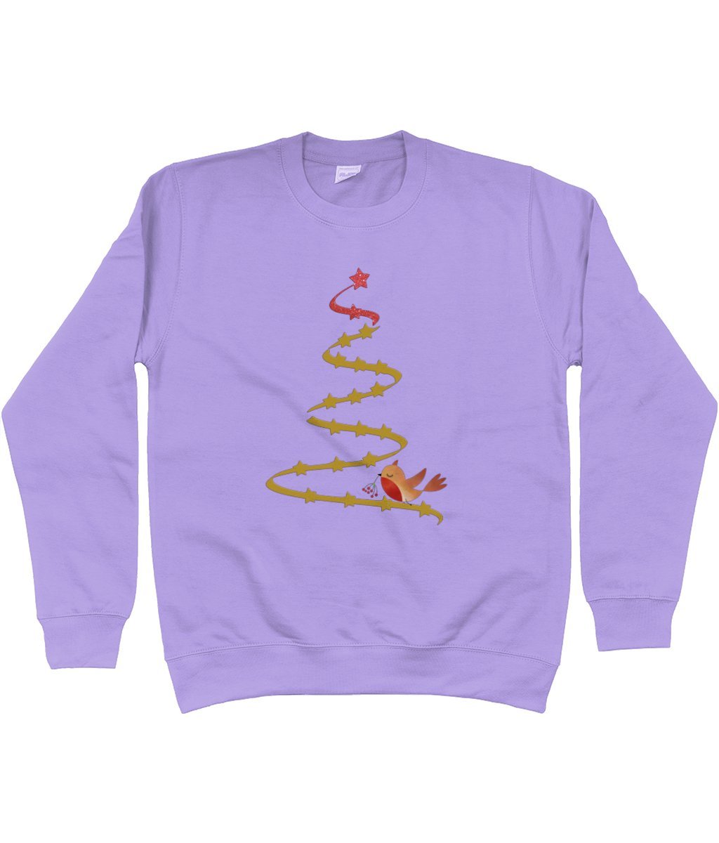 Christmas Tree and Robin Sweatshirt - Designed by Naomi - Designed by Naomi