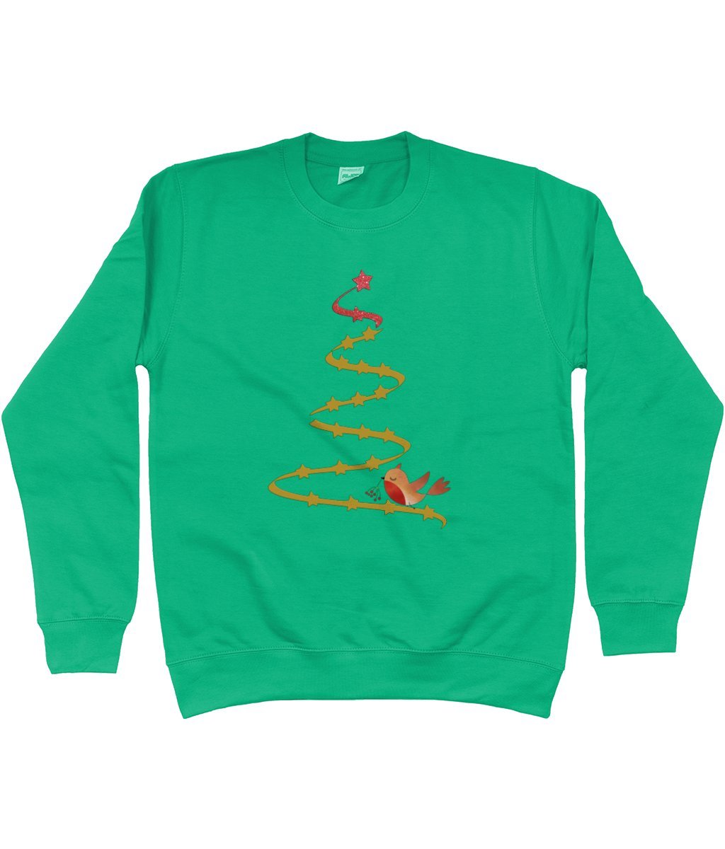 Christmas Tree and Robin Sweatshirt - Designed by Naomi - Designed by Naomi