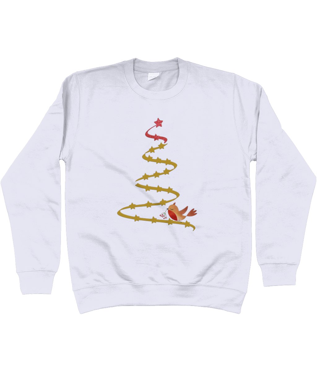 Christmas Tree and Robin Sweatshirt - Designed by Naomi - Designed by Naomi