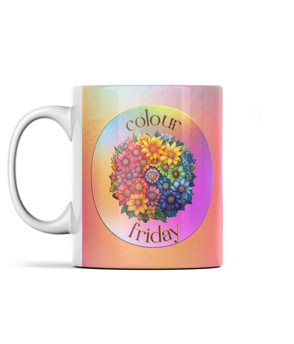 Colour Friday 11 oz Mug | Muticolour Borderless Design - Designed by Naomi - Designed by Naomi