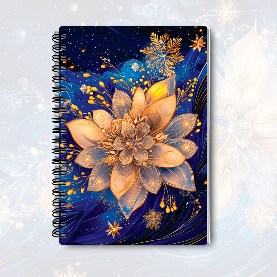 Elegant Snowflakes Notebook | A5, 50 lined pages - Designed by Naomi - Designed by Naomi