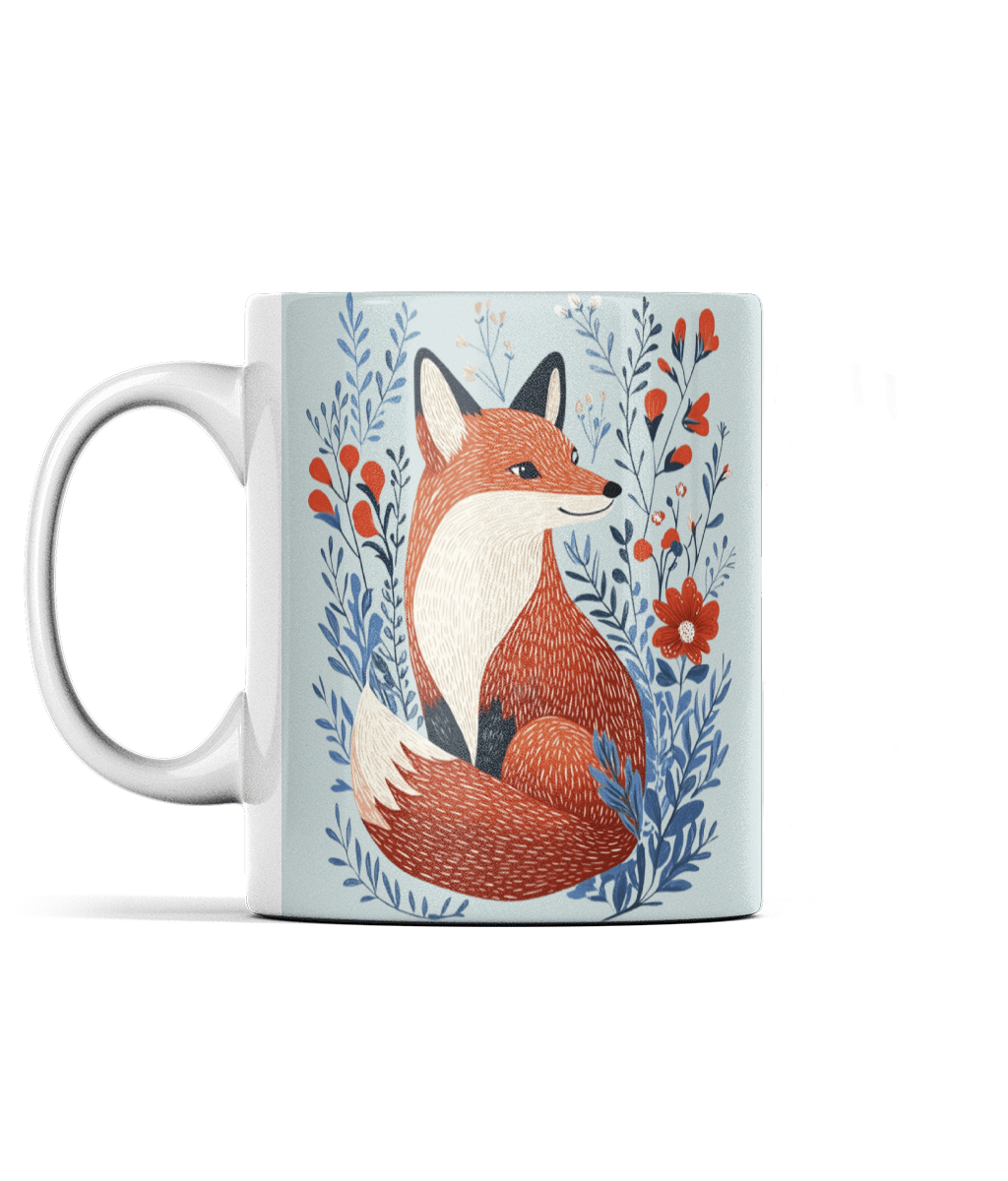 Freya Fox | 11oz Ceramic Mug Borderless Design - Designed by Naomi - Designed by Naomi