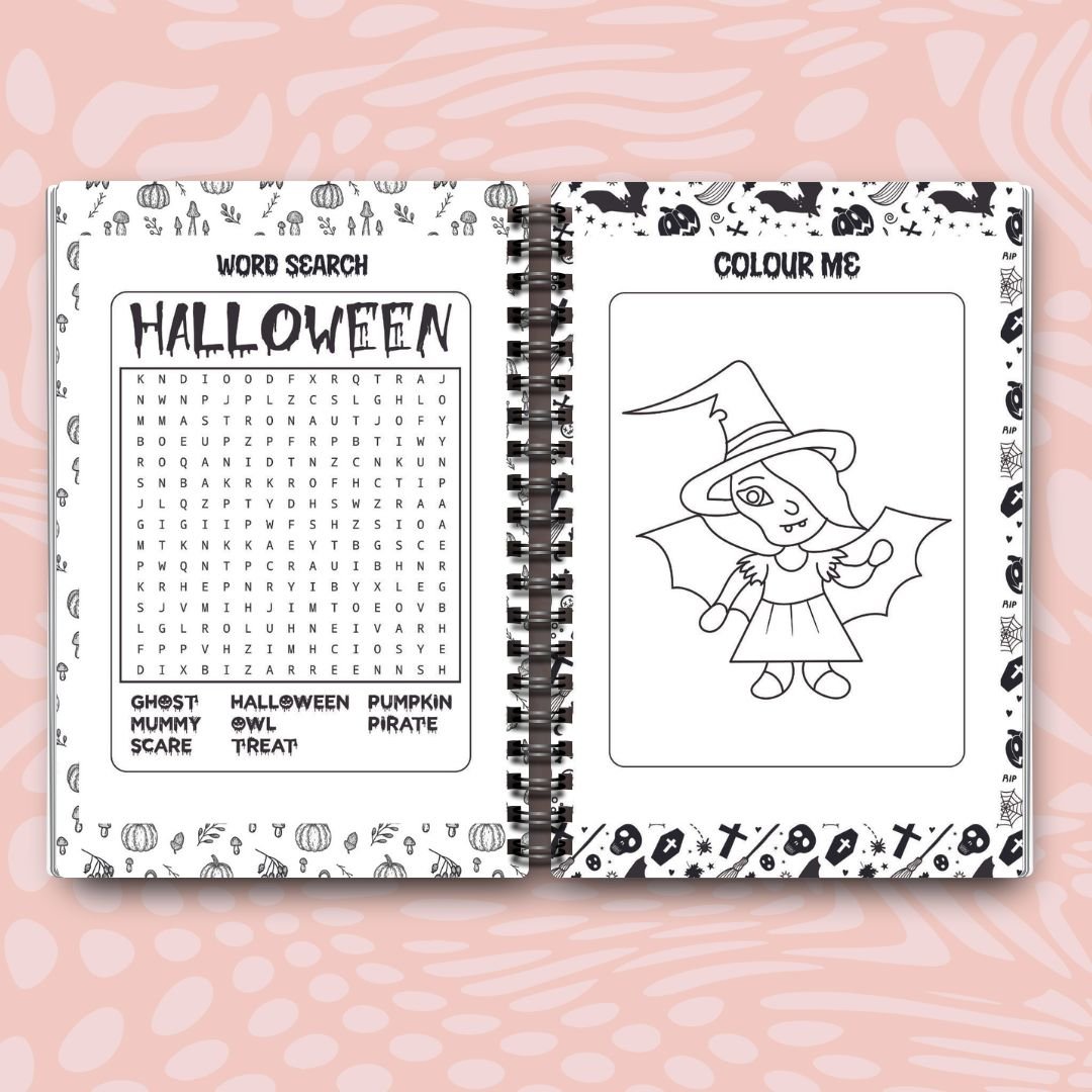 Halloween Spooktivity Book - Fun Halloween Activity Book For Kids Ages 7 - 12 - Designed by Naomi - Designed by Naomi