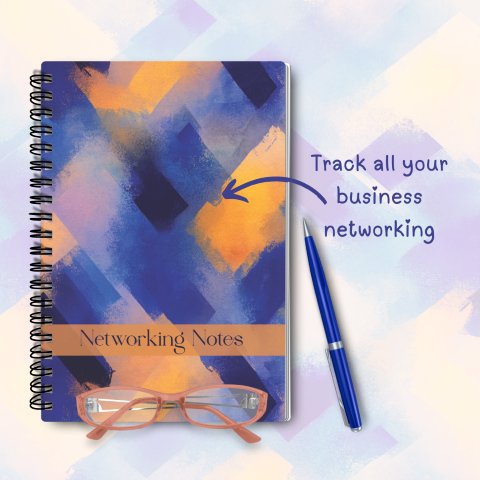 Networking Notes - Track Your Business Networking - A5 Coil Bound Book - Designed by Naomi - Designed by Naomi