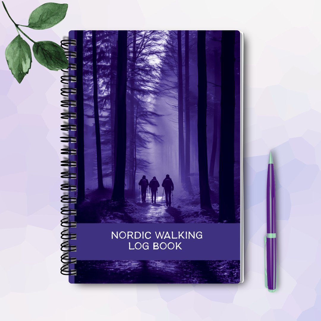 Nordic Walking Log Book - A5 Spiral Bound - Designed by Naomi - Designed by Naomi