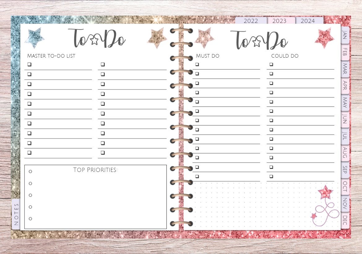 Sparkling Star Digital Planner - Designed by Naomi - Designed by Naomi