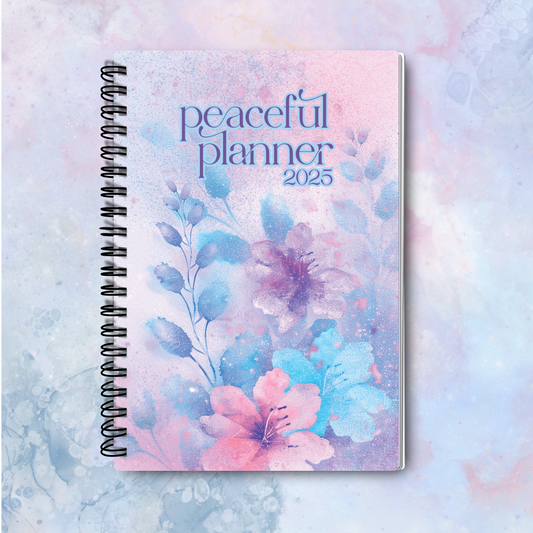 peaceful planner 2025 spiral bound A5 planner for January-December 2025