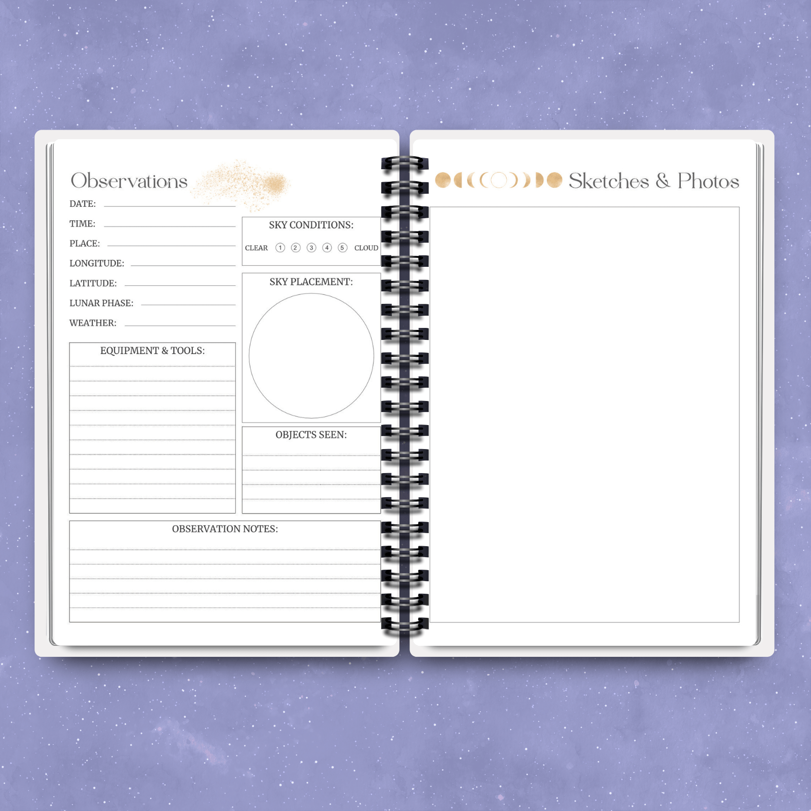 Stargazing Journal – Look Up and Capture the Magic of the Night Sky - Designed by Naomi - Designed by Naomi