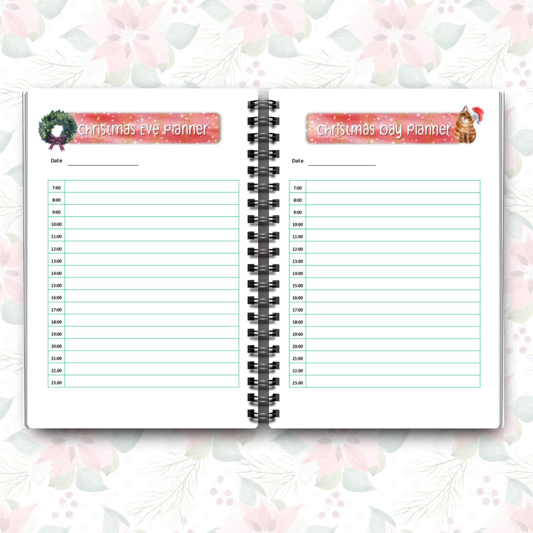 Undated Christmas Planner | A5 Spiral Bound Book | Full Colour - Designed by Naomi - Designed by Naomi