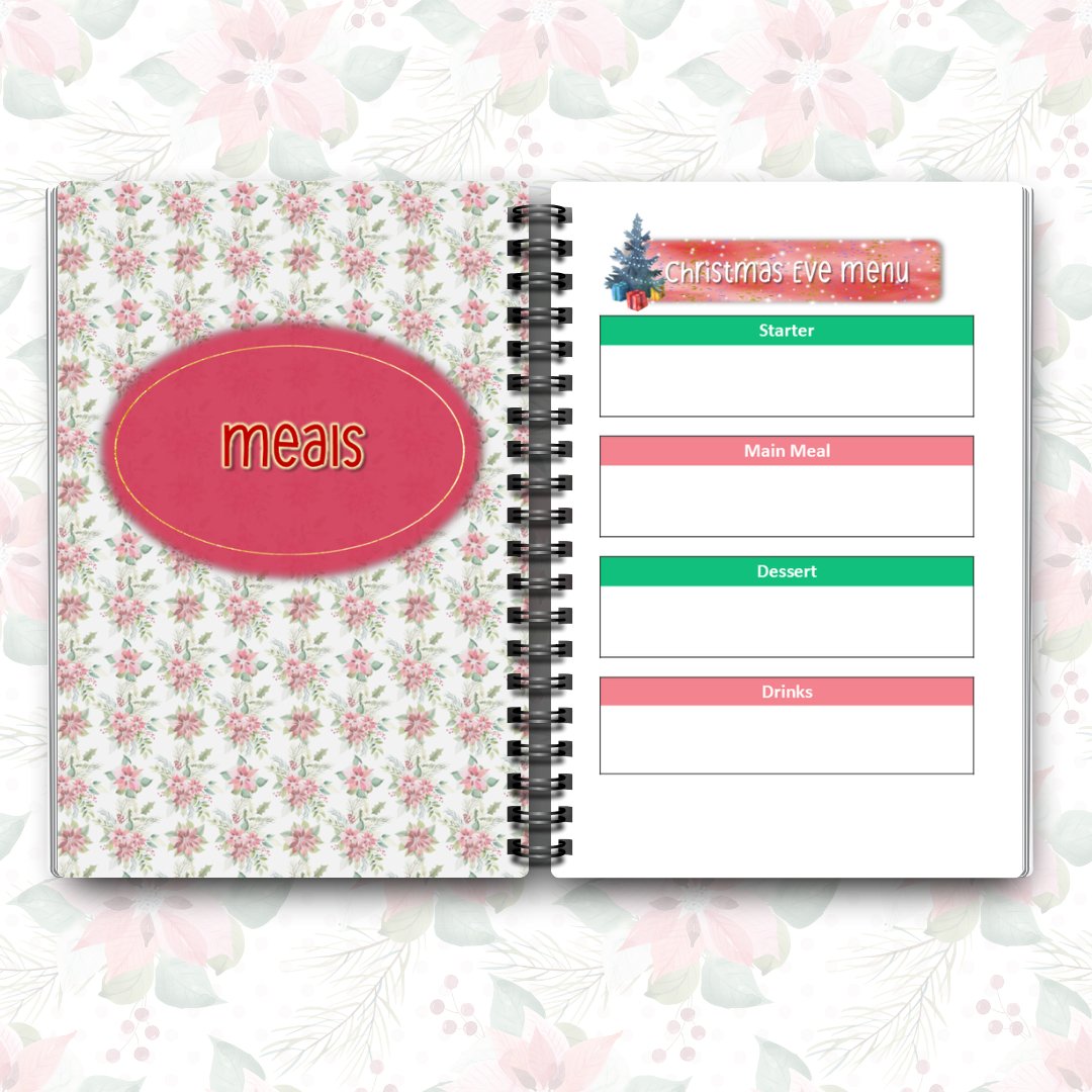 Undated Christmas Planner | A5 Spiral Bound Book | Full Colour - Designed by Naomi - Designed by Naomi