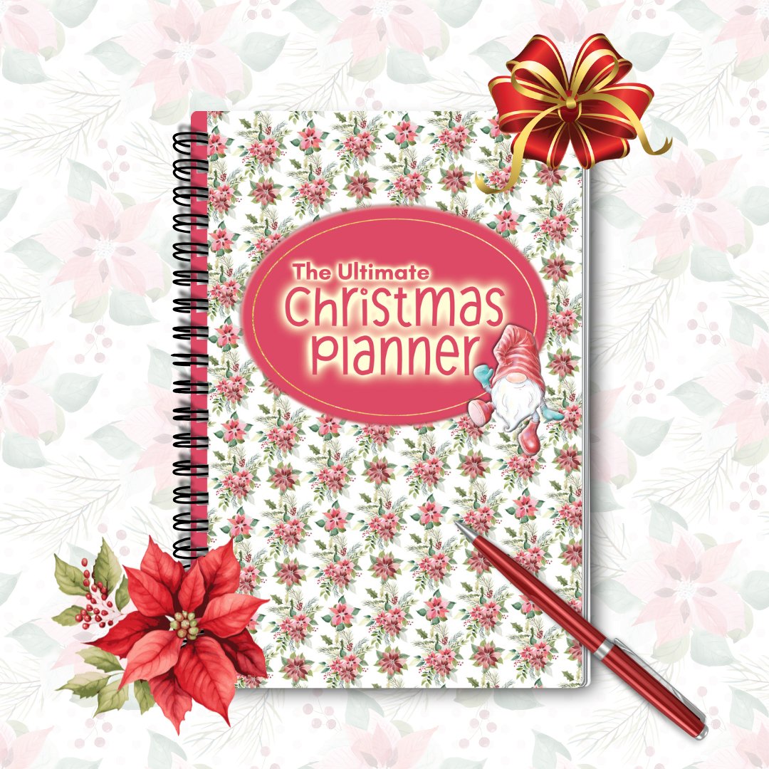 Undated Christmas Planner | A5 Spiral Bound Book | Full Colour - Designed by Naomi - Designed by Naomi