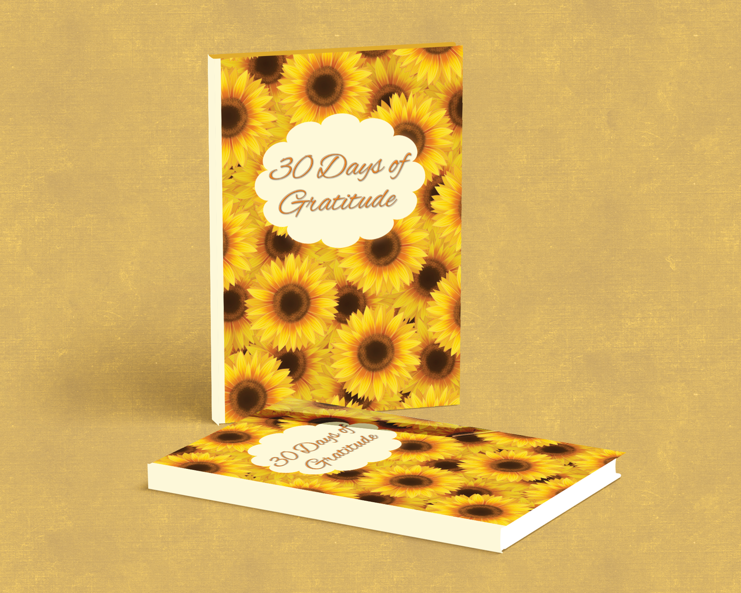 mockup of sunflower gratitude journal
