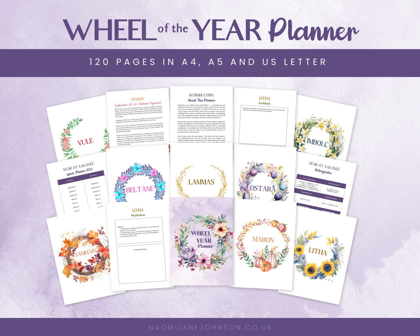 Wheel of the Year Planner - Printable - Designed by Naomi - Designed by Naomi